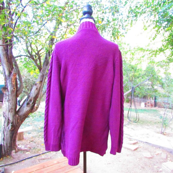 Denim&Co Deep Purple Chunky Sweater - Picture 3 of 4